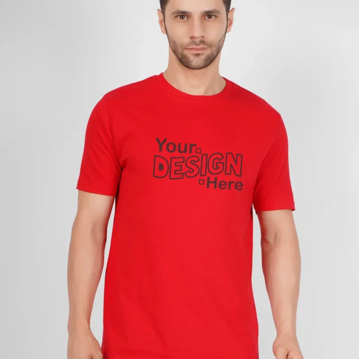 Red Cotton Round Neck T-Shirt